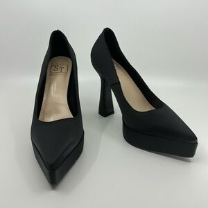 Stefanlya Nina Black Platform Evening Shoes. Size 8